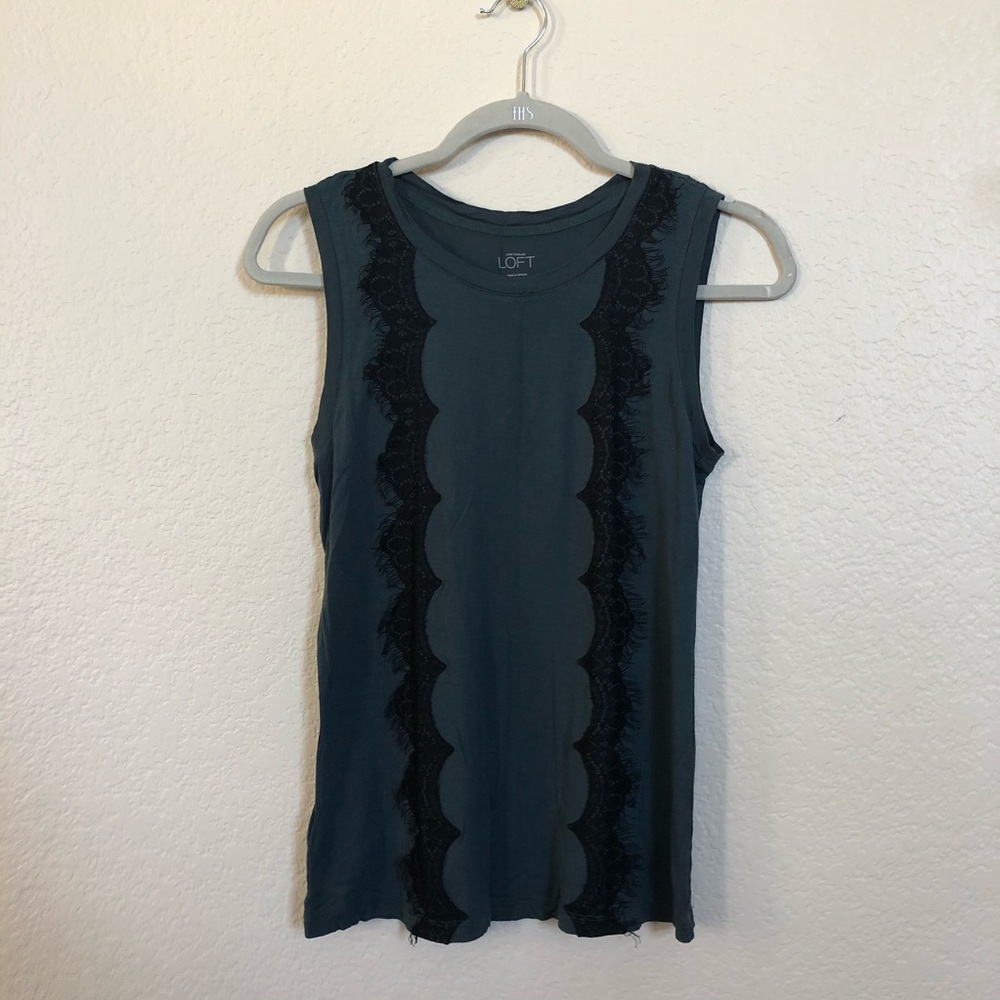 LOFT cotton lacy top, size XS